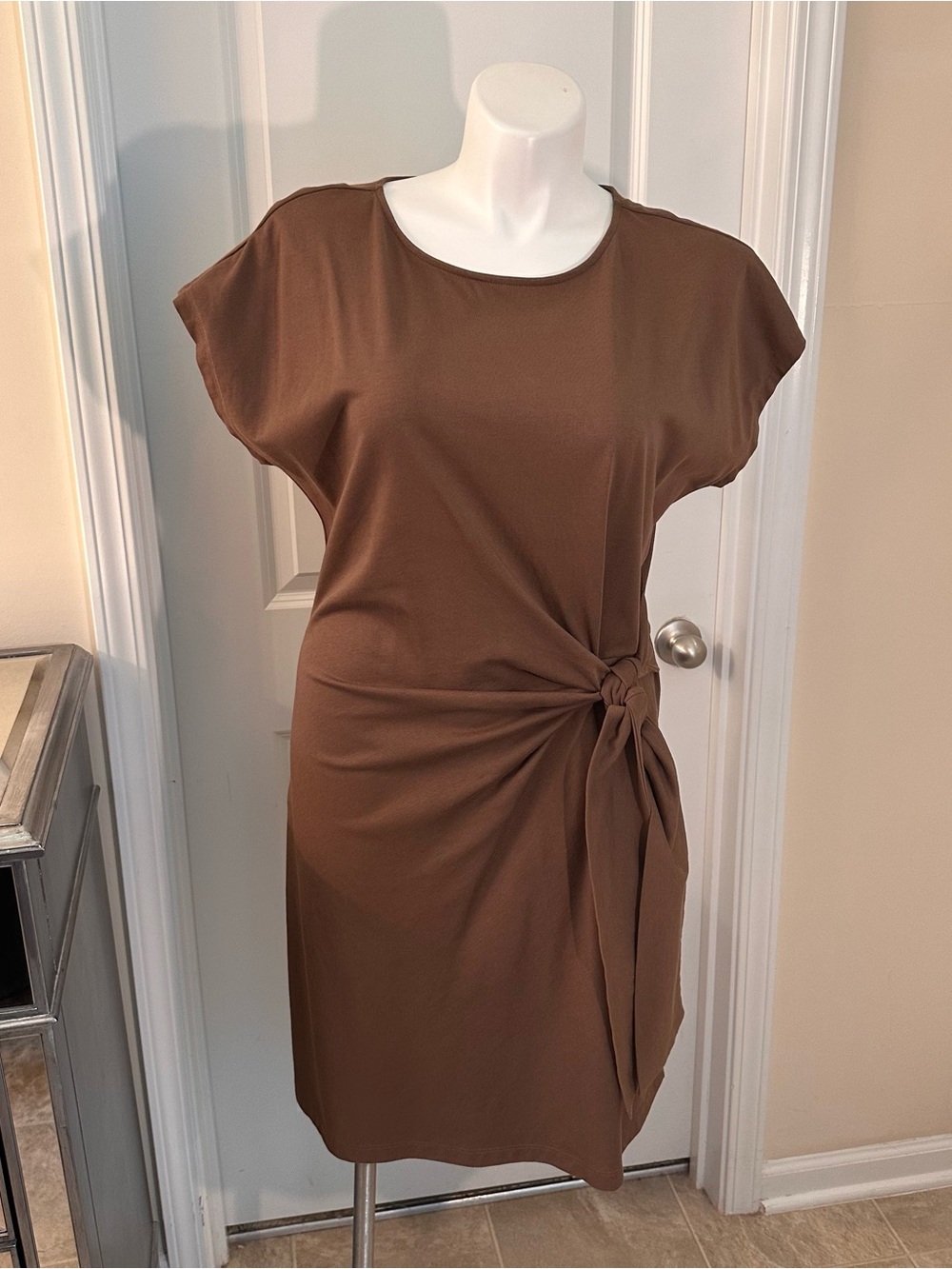 LOFT dress. Brown dress. XL dress. Knot waist dress.